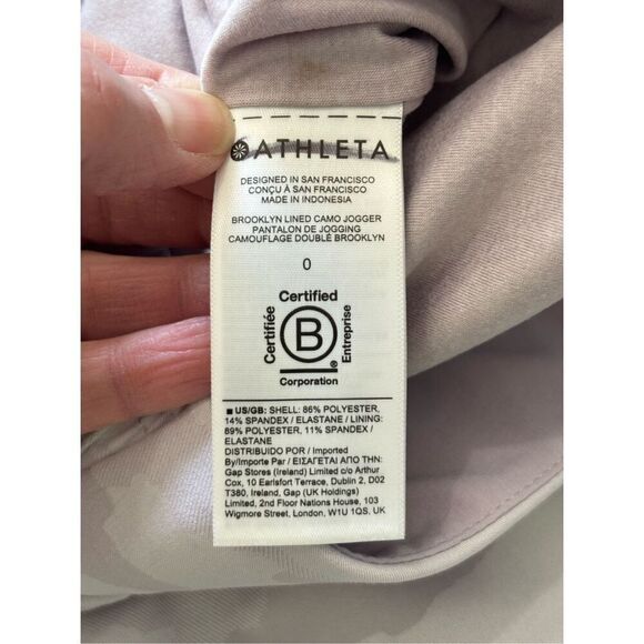ATHLETA BROOKLYN LINED CAMO JOGGERS SIZE 0 - Picture 12 of 13